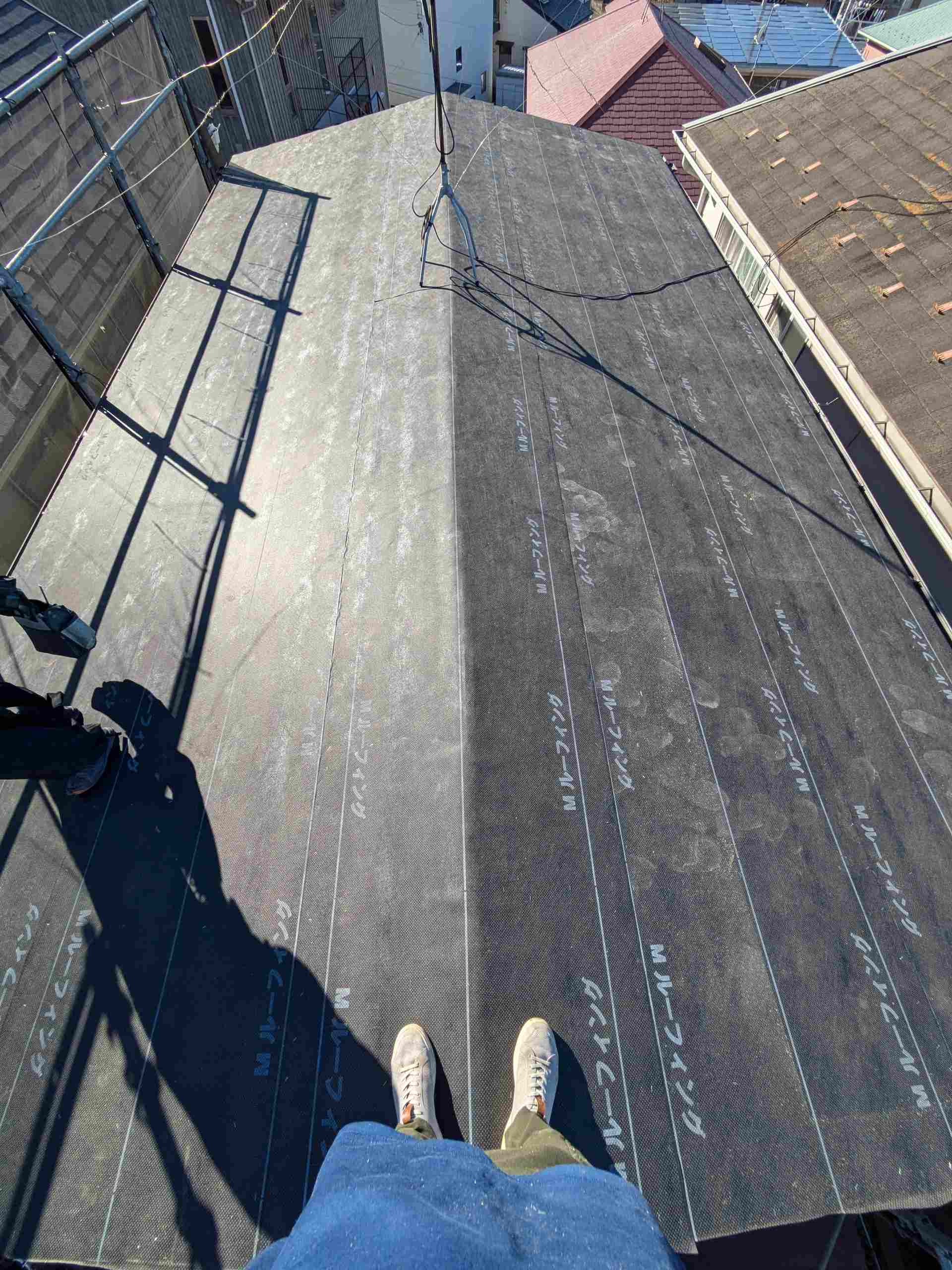 瓦Uから金属板へ 新規防水紙